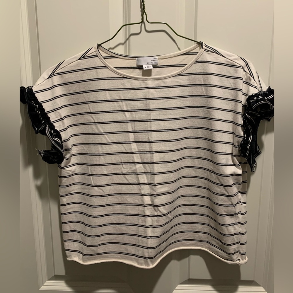 Ten Sixty Sherman Ruffle Embellished T-shirt - Picture 2 of 5